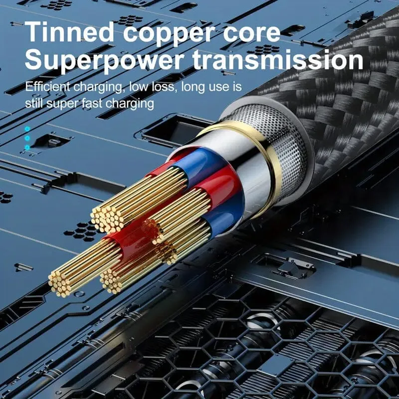 10Ft LED Fast Charging Type C Cable with High-Speed LED Indicator