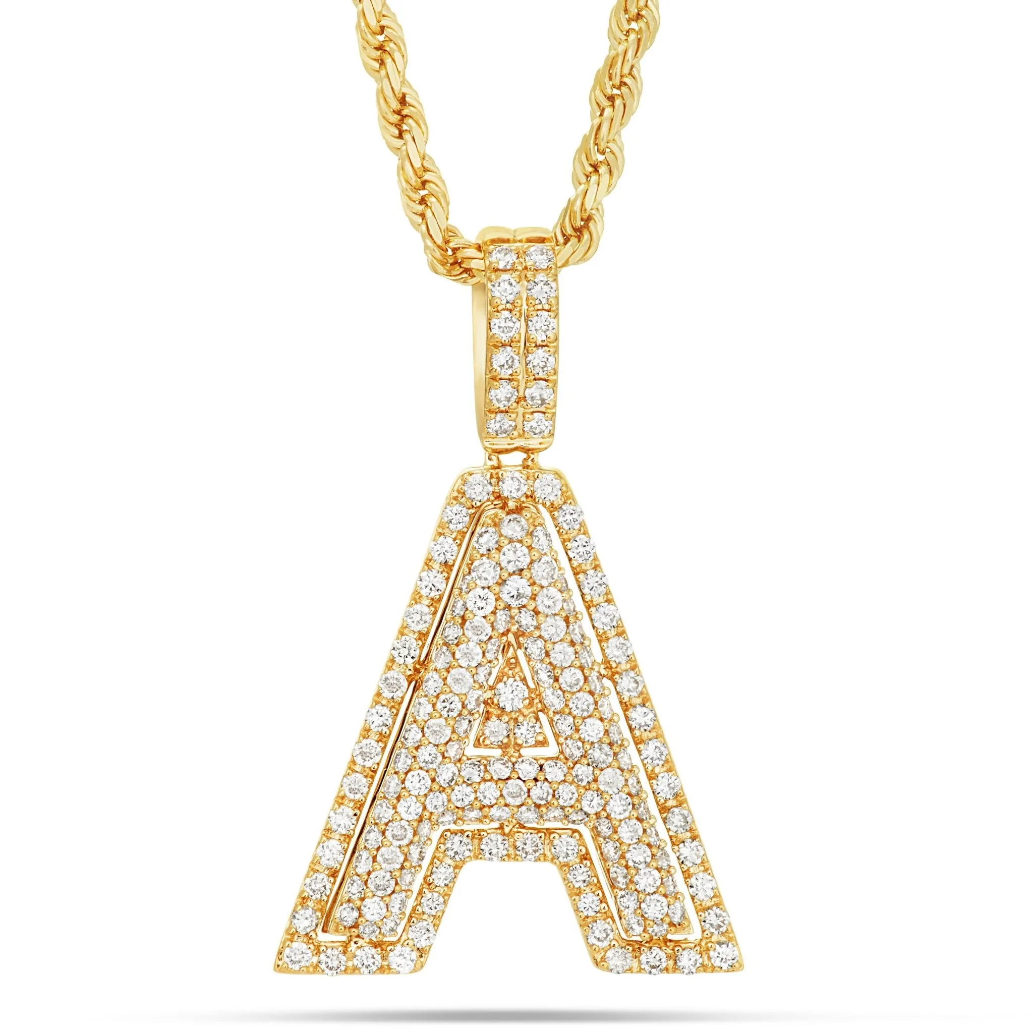 10K Gold 1.38t Bilevel Diamond Initial Pendant