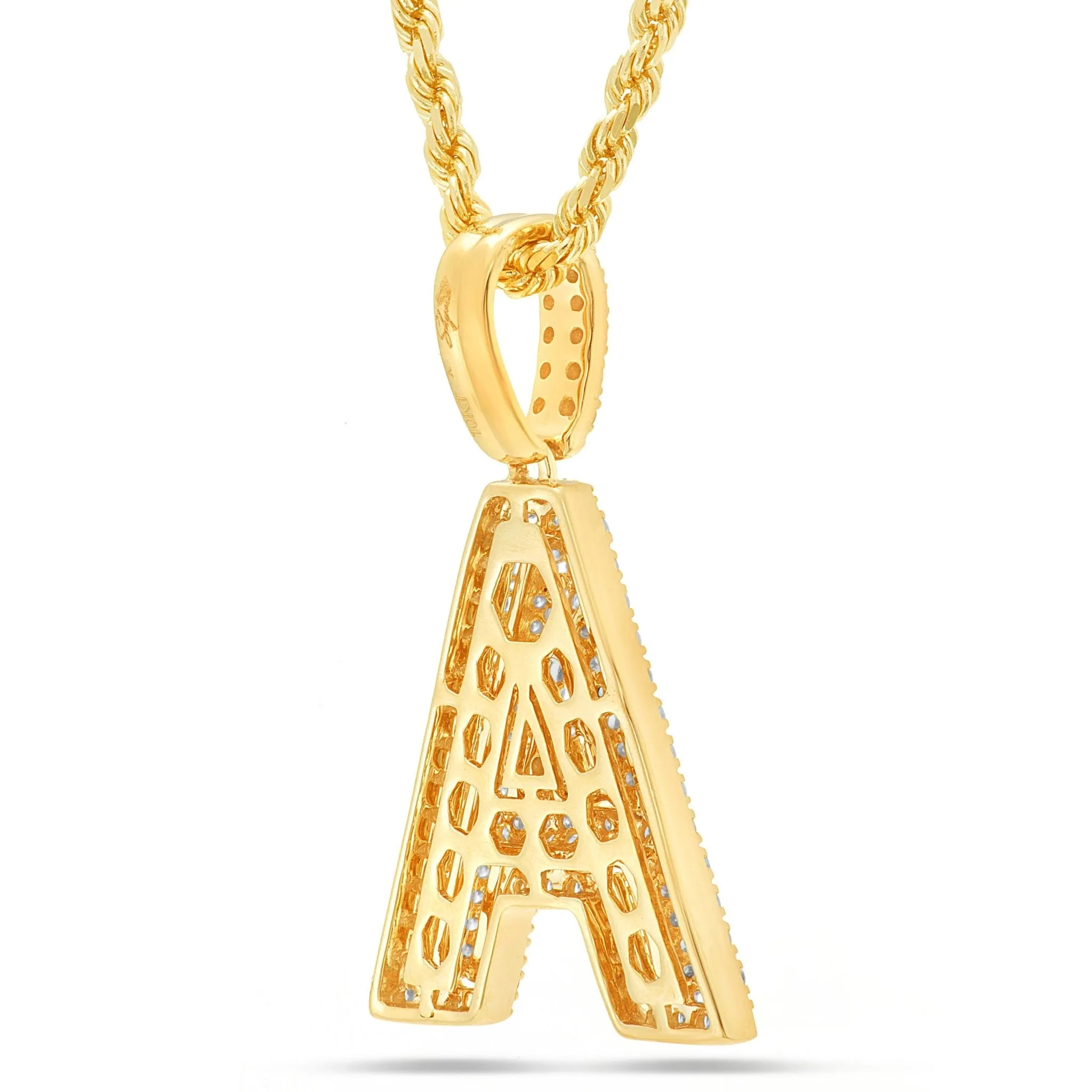 10K Gold 1.38t Bilevel Diamond Initial Pendant