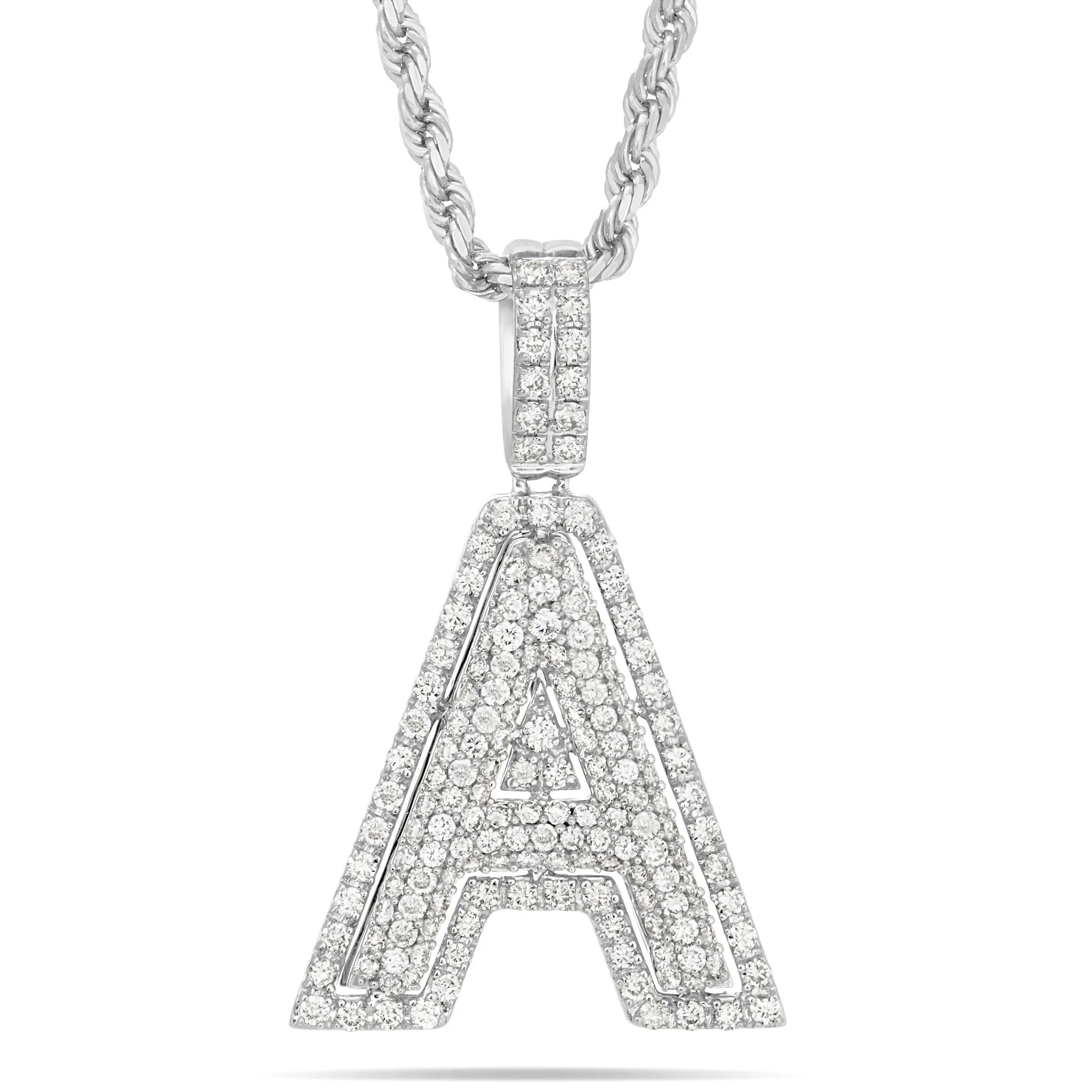 10K Gold 1.38t Bilevel Diamond Initial Pendant