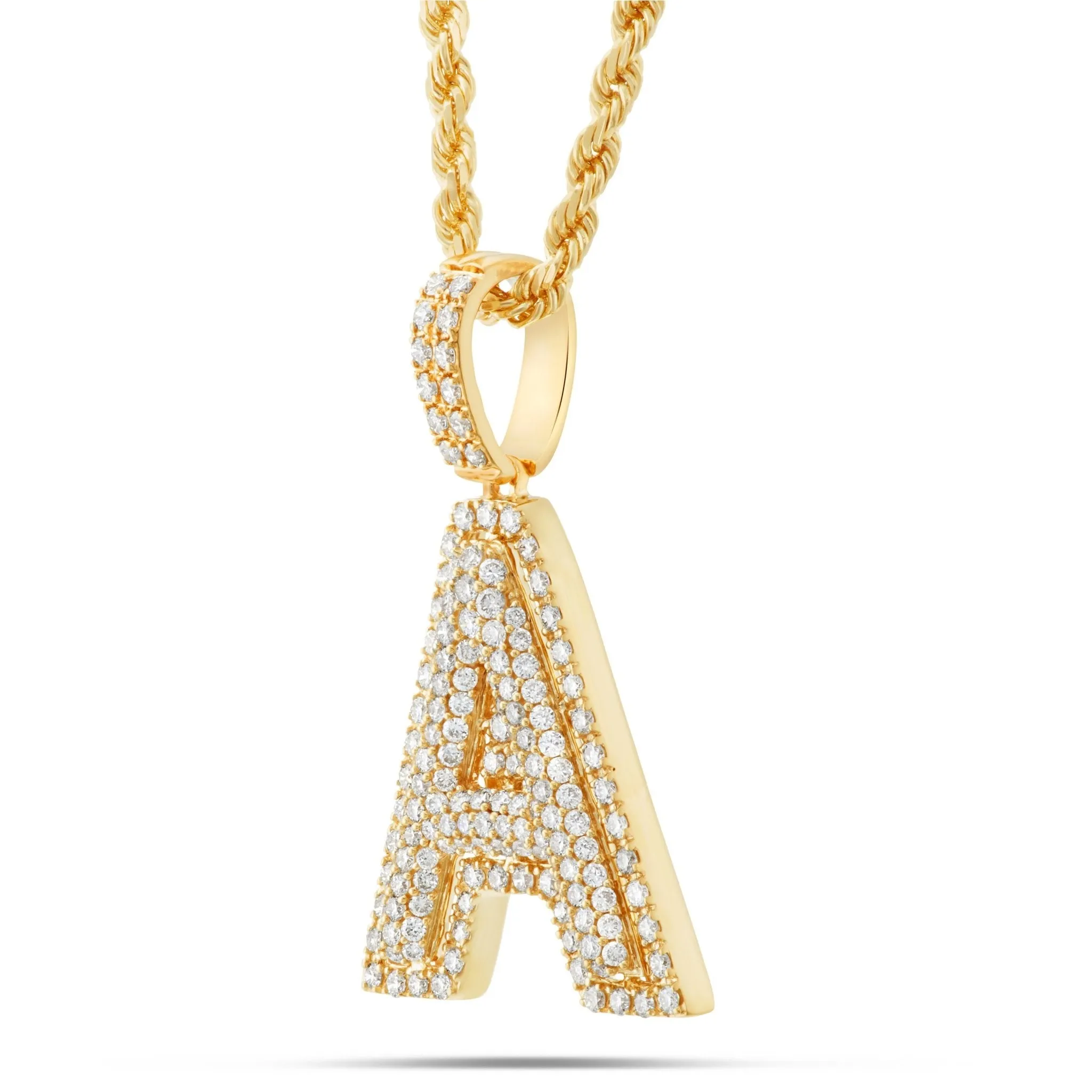 10K Gold 1.38t Bilevel Diamond Initial Pendant
