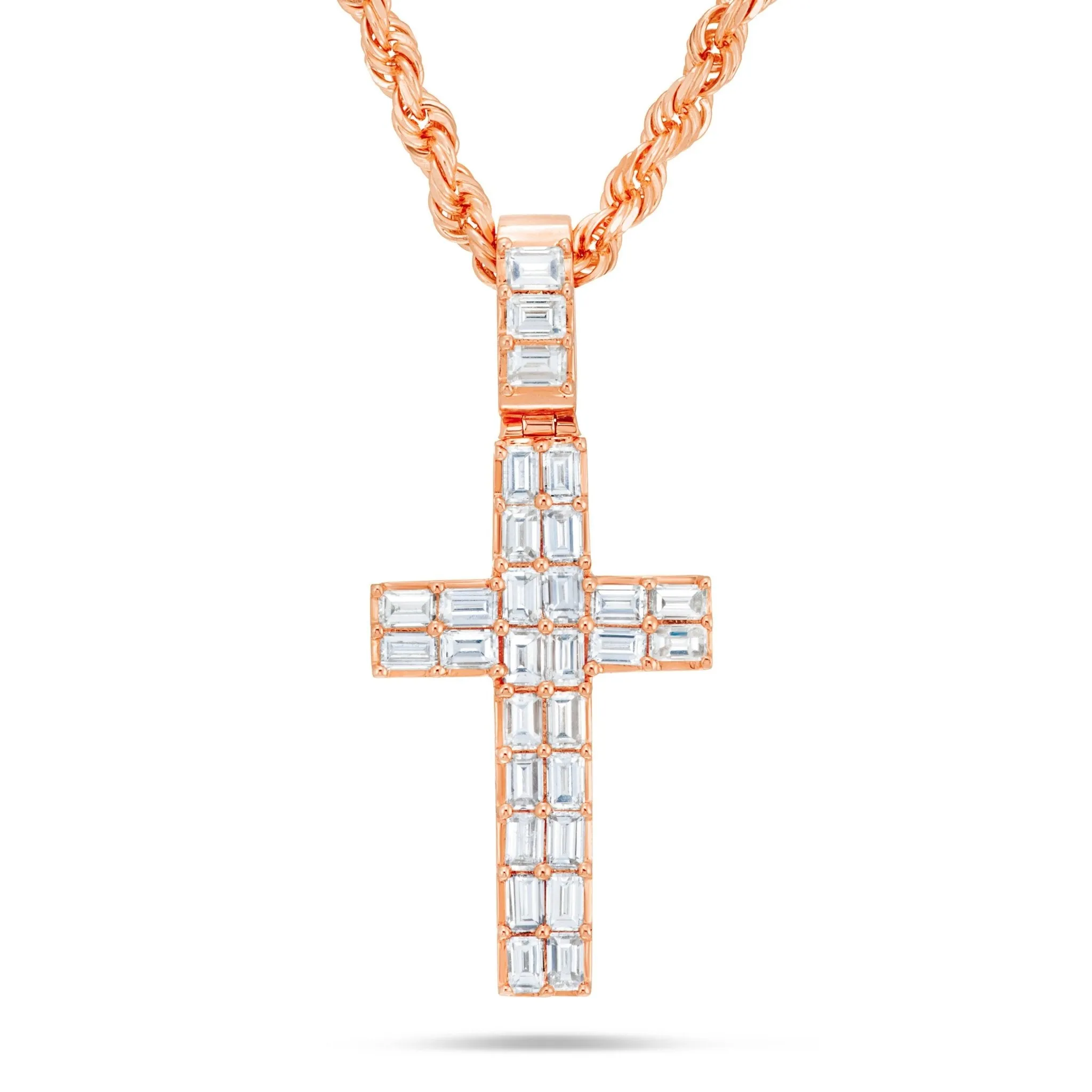14K Gold 2.76ct Emerald Diamond Cross Pendant