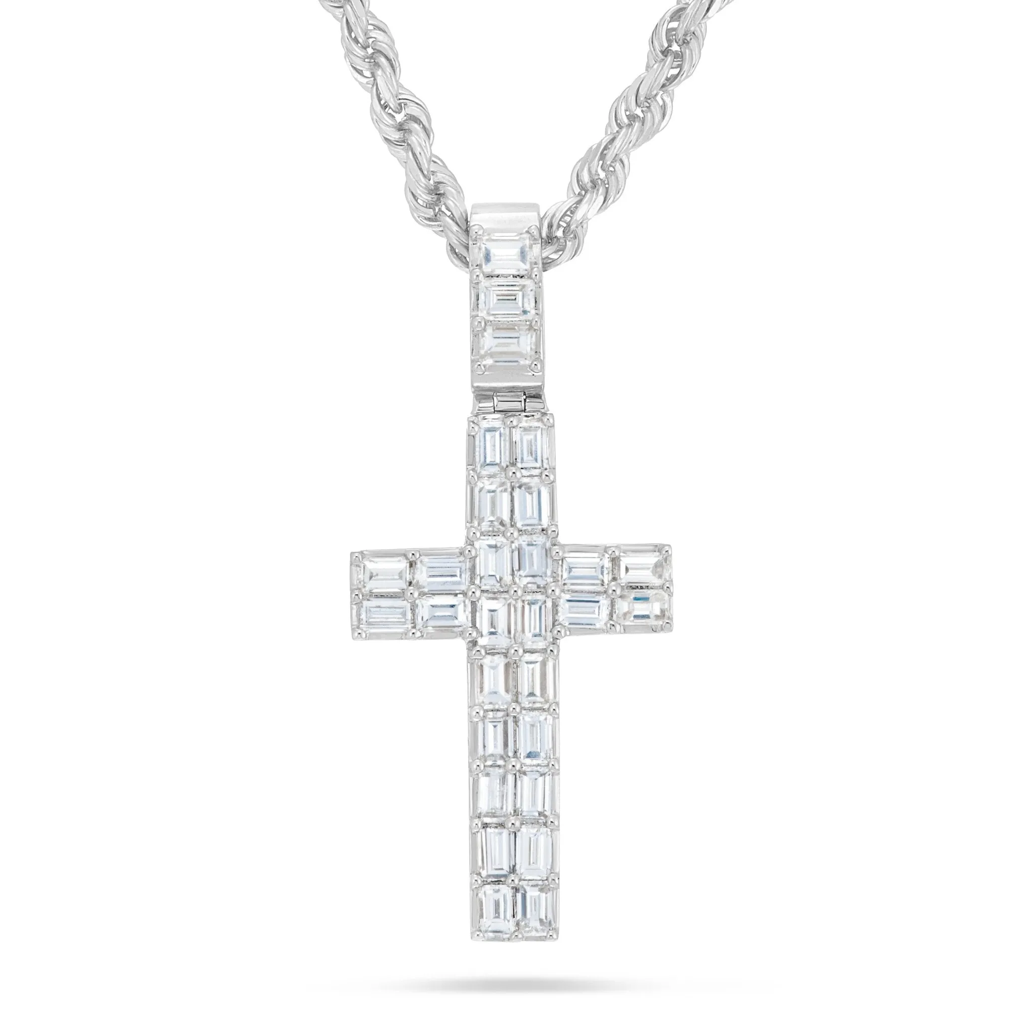 14K Gold 2.76ct Emerald Diamond Cross Pendant