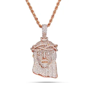 14K Gold 5.29ct Diamond Jesus Head Pendant