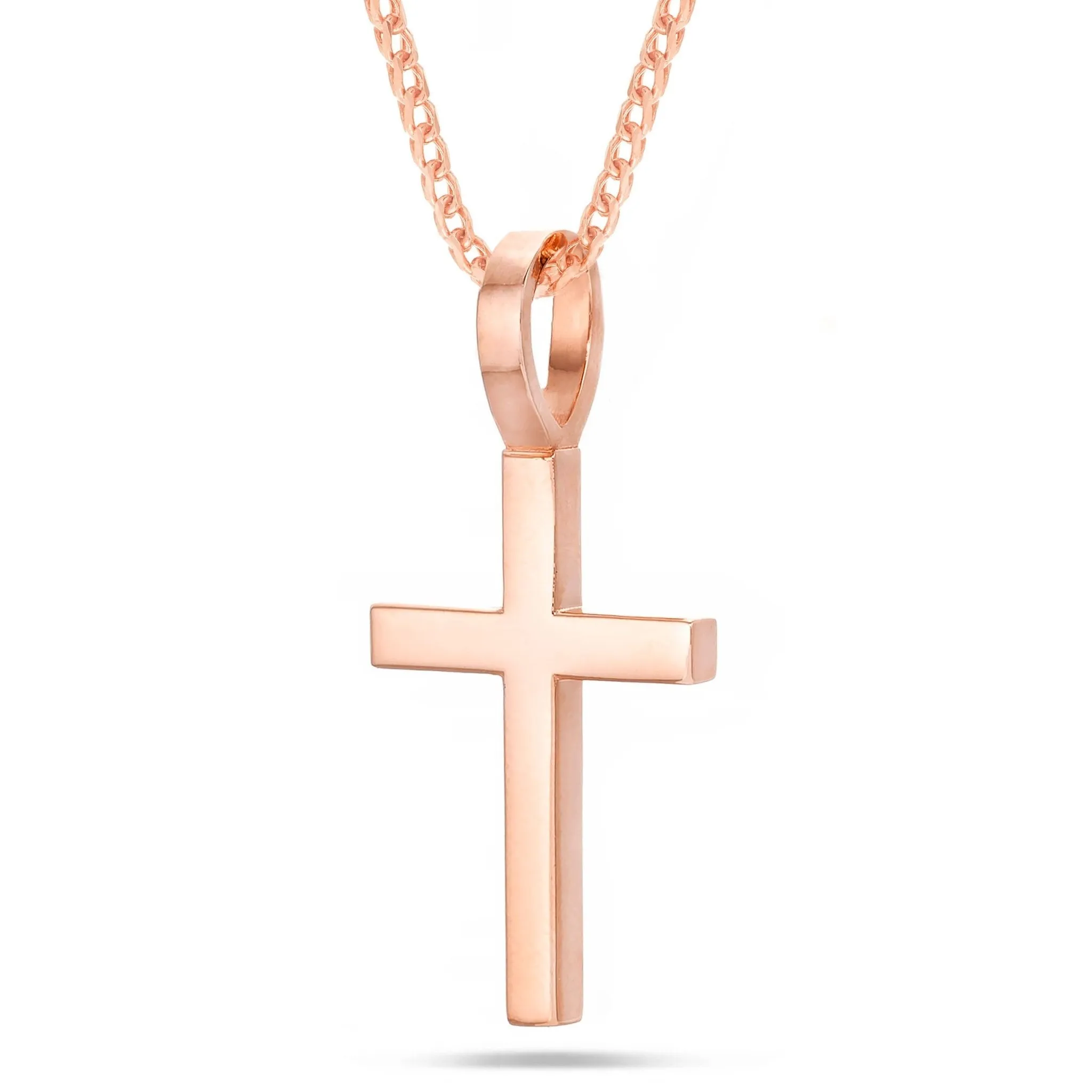 14K Gold Shyne Collection Large Solid Cross Pendant