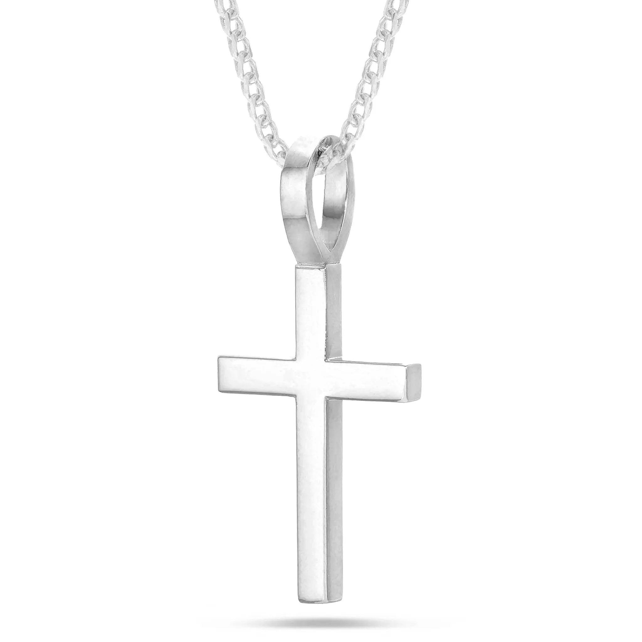 14K Gold Shyne Collection Large Solid Cross Pendant