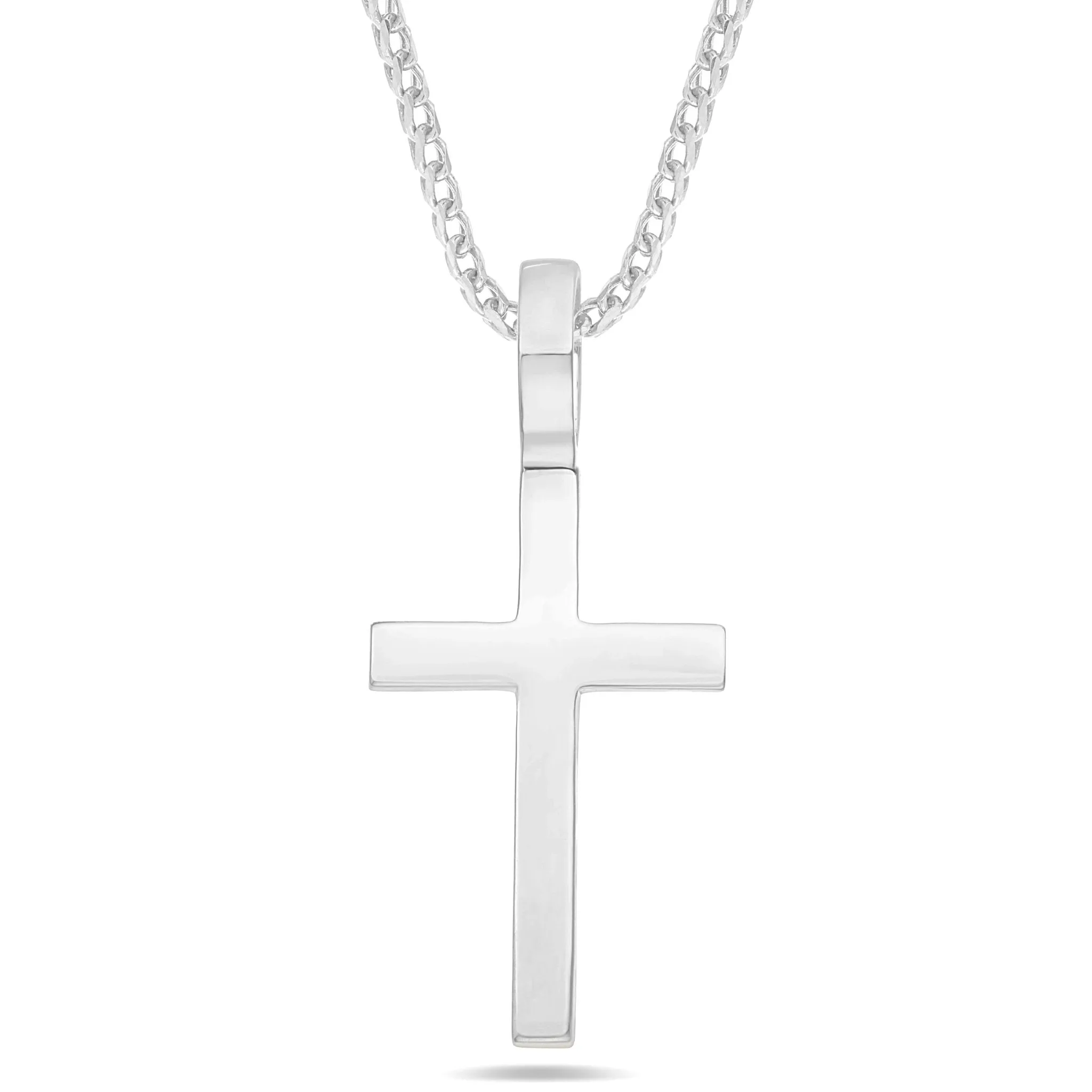 14K Gold Shyne Collection Large Solid Cross Pendant