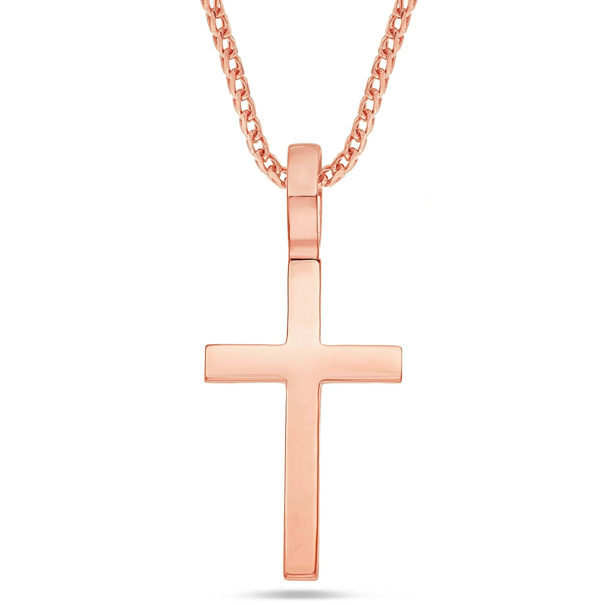 14K Gold Shyne Collection Large Solid Cross Pendant