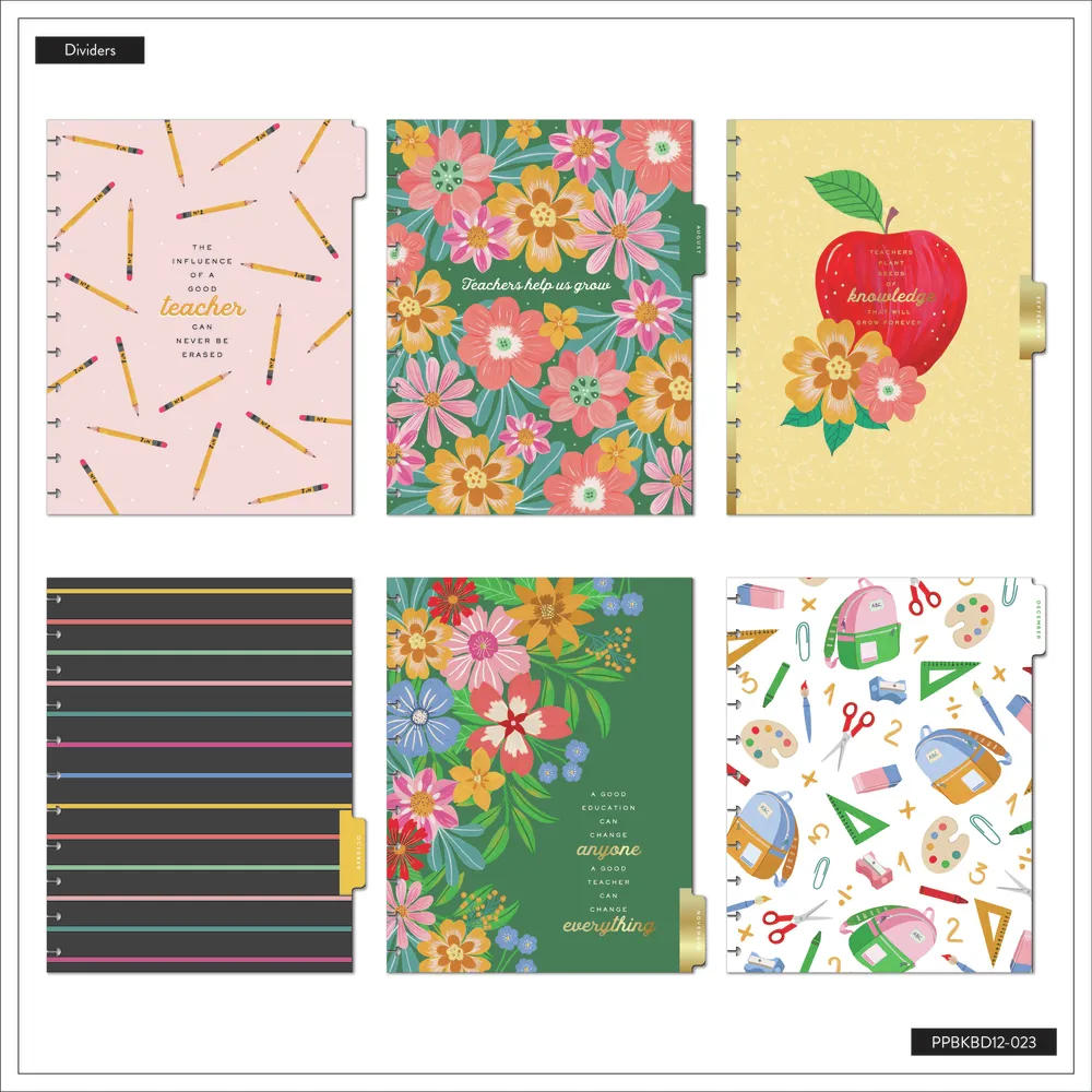 2024 Books & Blooms Teacher Happy Planner Box Kit - Big Teacher Layout  - 12 Months