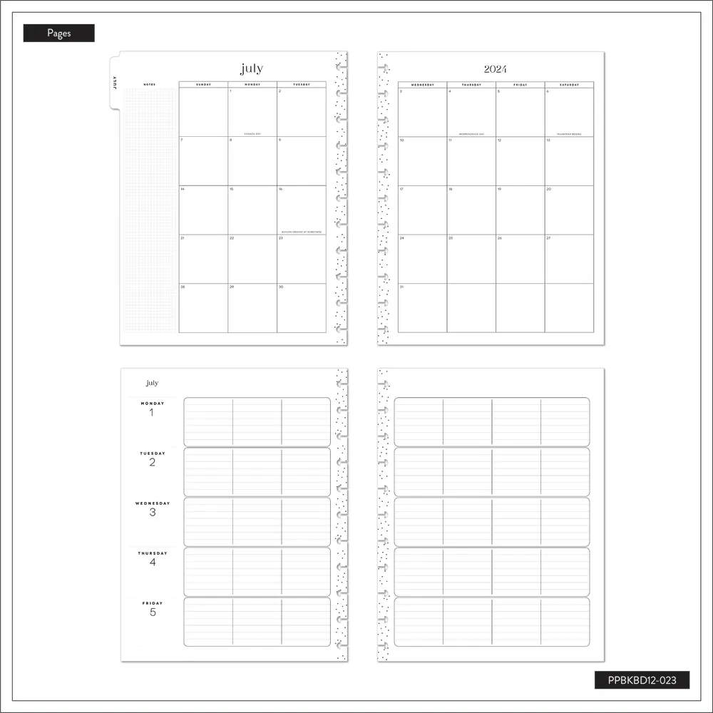 2024 Books & Blooms Teacher Happy Planner Box Kit - Big Teacher Layout  - 12 Months