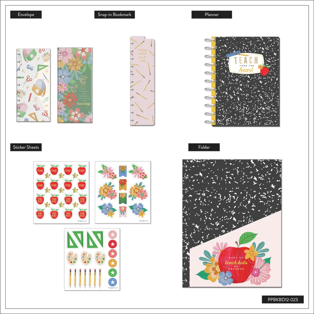 2024 Books & Blooms Teacher Happy Planner Box Kit - Big Teacher Layout  - 12 Months