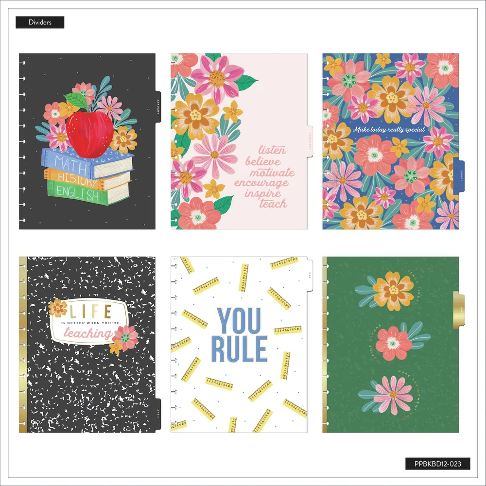 2024 Books & Blooms Teacher Happy Planner Box Kit - Big Teacher Layout  - 12 Months
