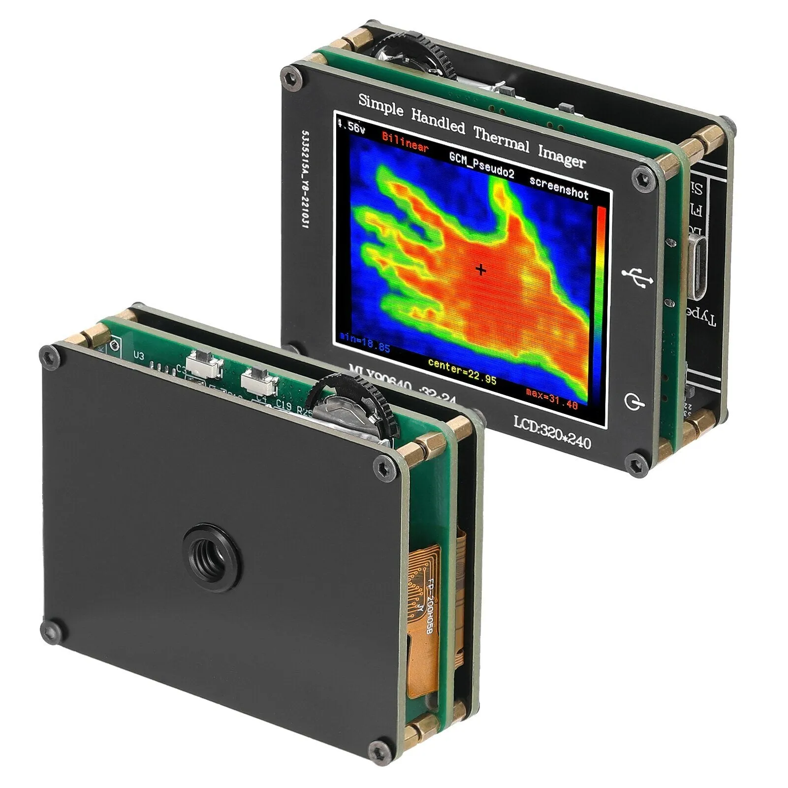24 * 32 Pixel Infrared Sensor Thermal Imager -40 to 300 2.0inch LCD Display 240*320 Resolution Clear Definition Imaging Camera