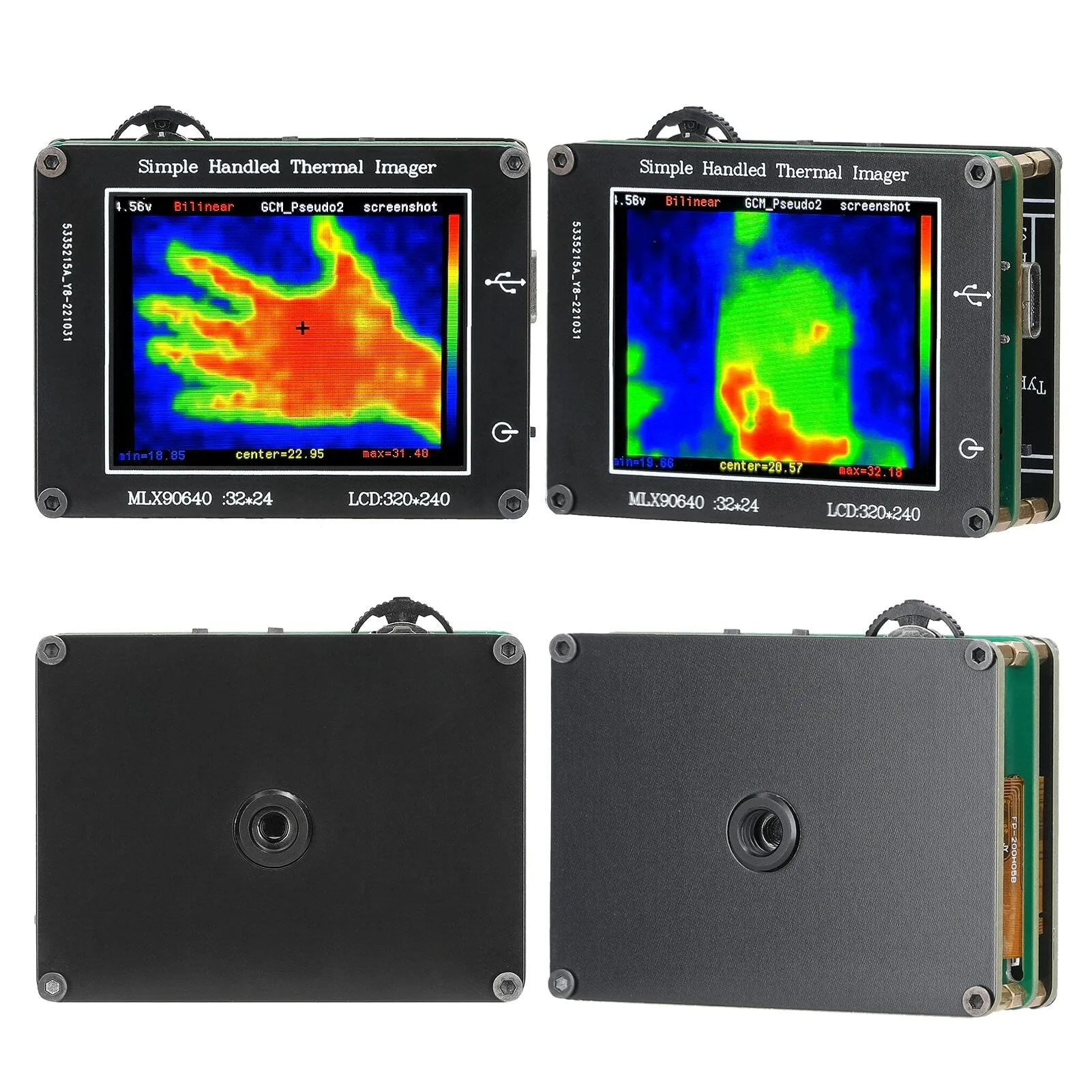 24 * 32 Pixel Infrared Sensor Thermal Imager -40 to 300 2.0inch LCD Display 240*320 Resolution Clear Definition Imaging Camera