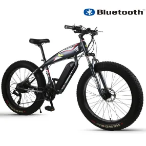 26inch electric mountain Bicycle  48V1500w Motor 26 *4.0 fat electric bicycle snow mountain bike Bluetooth ebike
