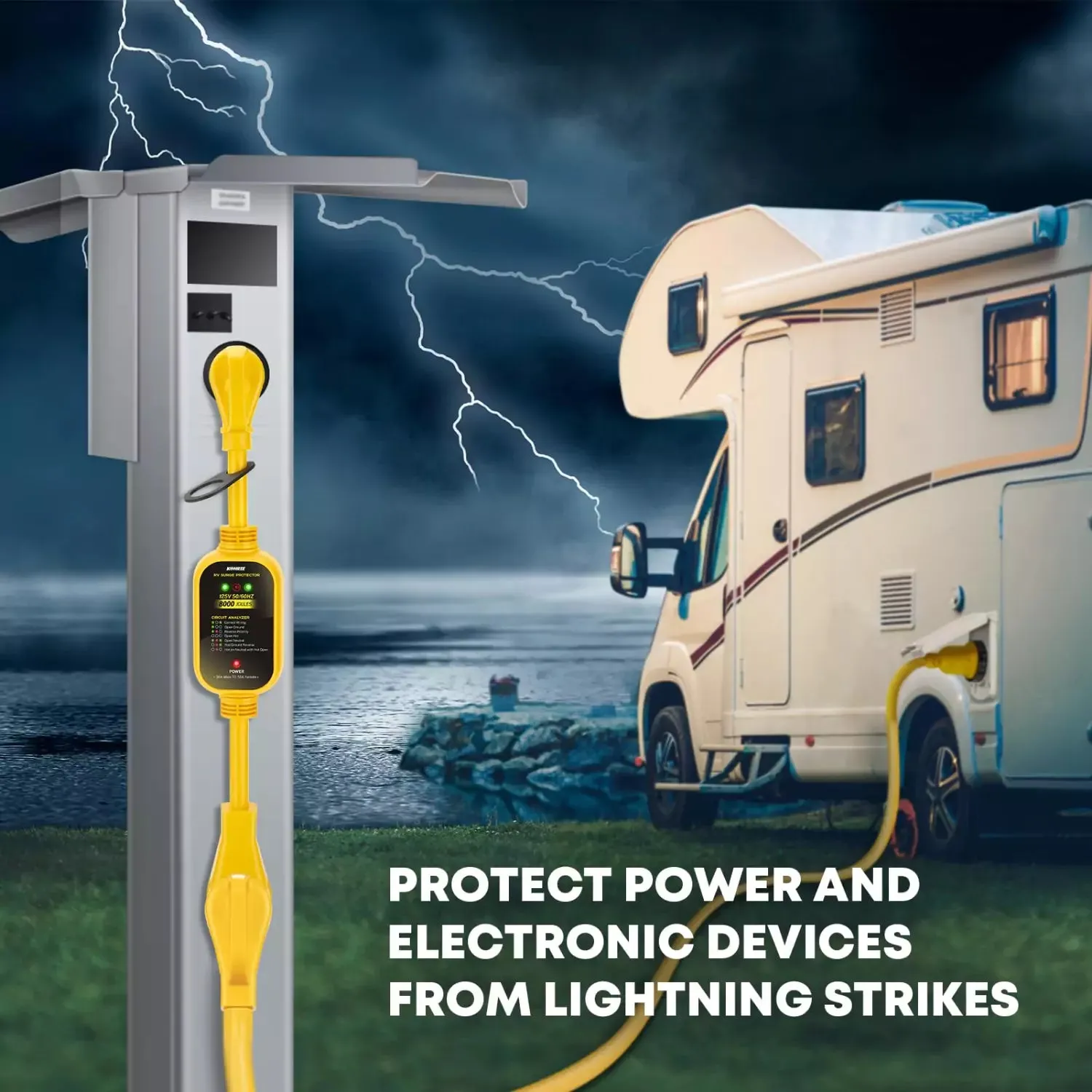 50 Amp to 30 Amp RV Adapter with Surge Protector