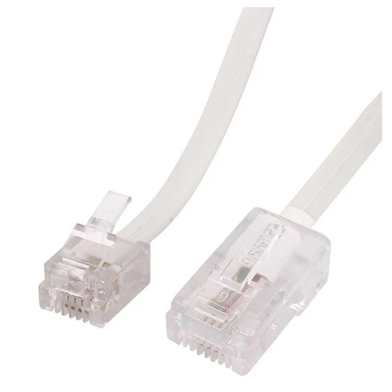 6P4C to RJ45 8P4C Modular Phone Internet Extension Cable 3 Meter