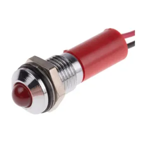 8mm Stainless Steel LED Panel Indicator with Lead 12/24V