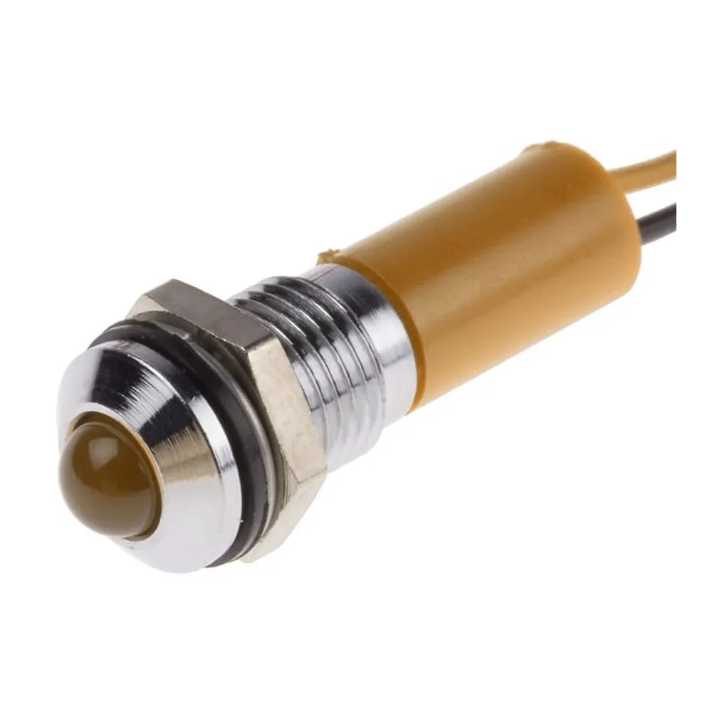 8mm Stainless Steel LED Panel Indicator with Lead 12/24V
