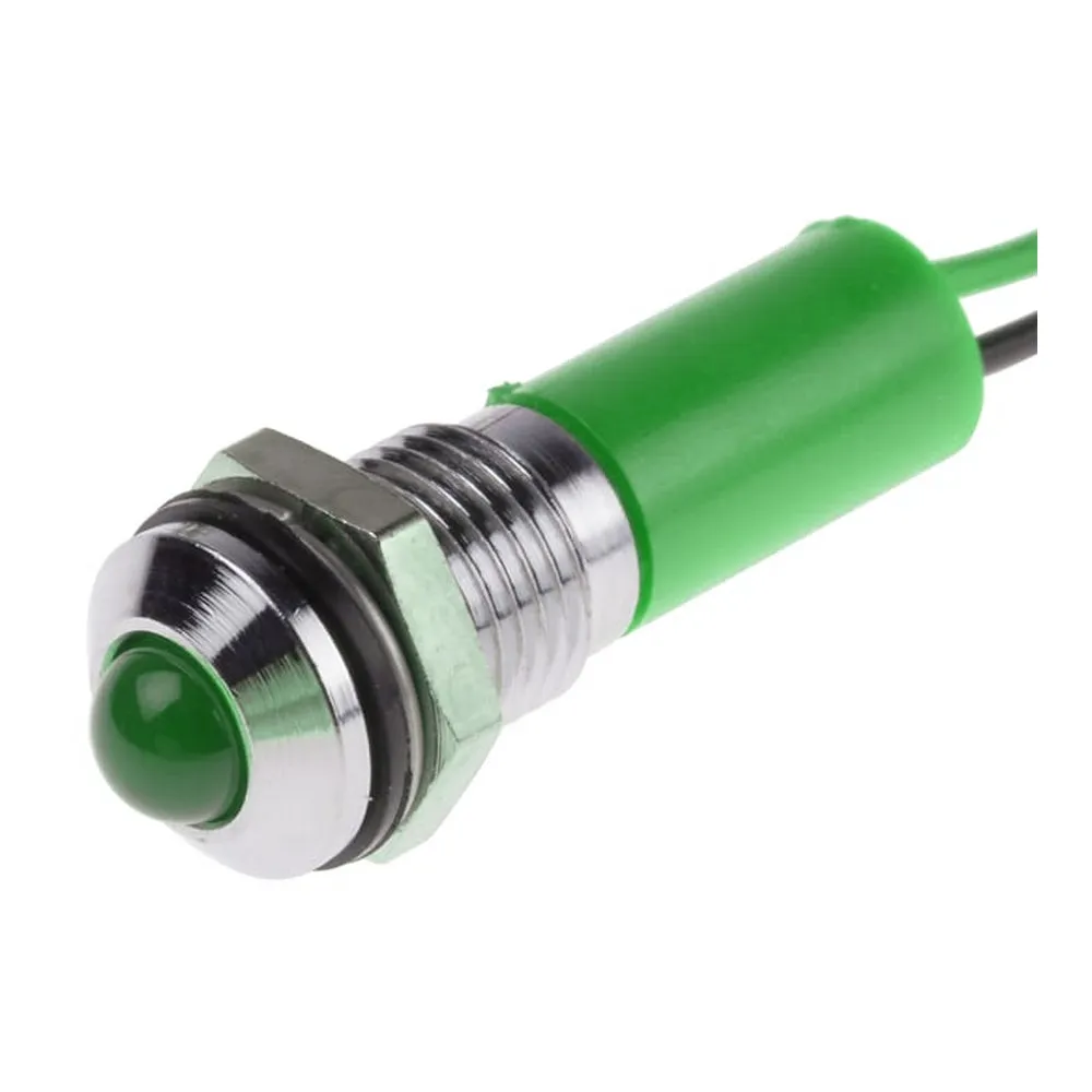 8mm Stainless Steel LED Panel Indicator with Lead 12/24V