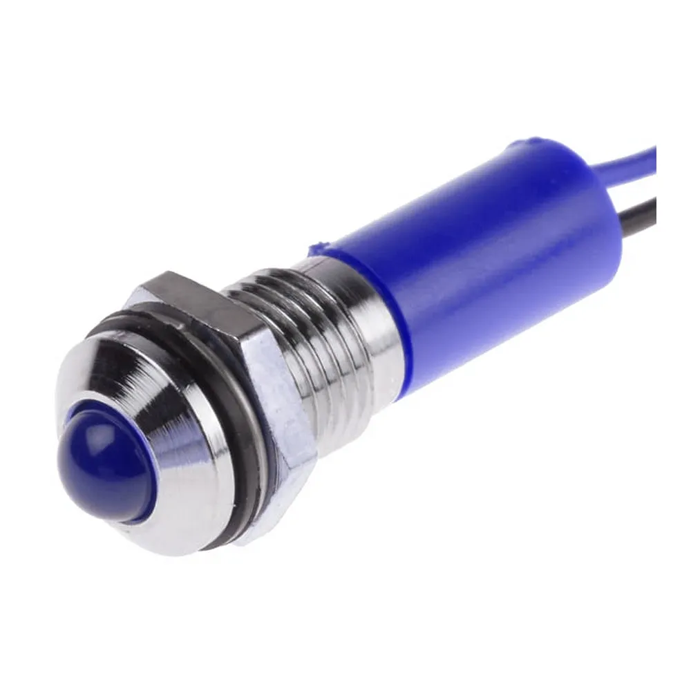 8mm Stainless Steel LED Panel Indicator with Lead 12/24V