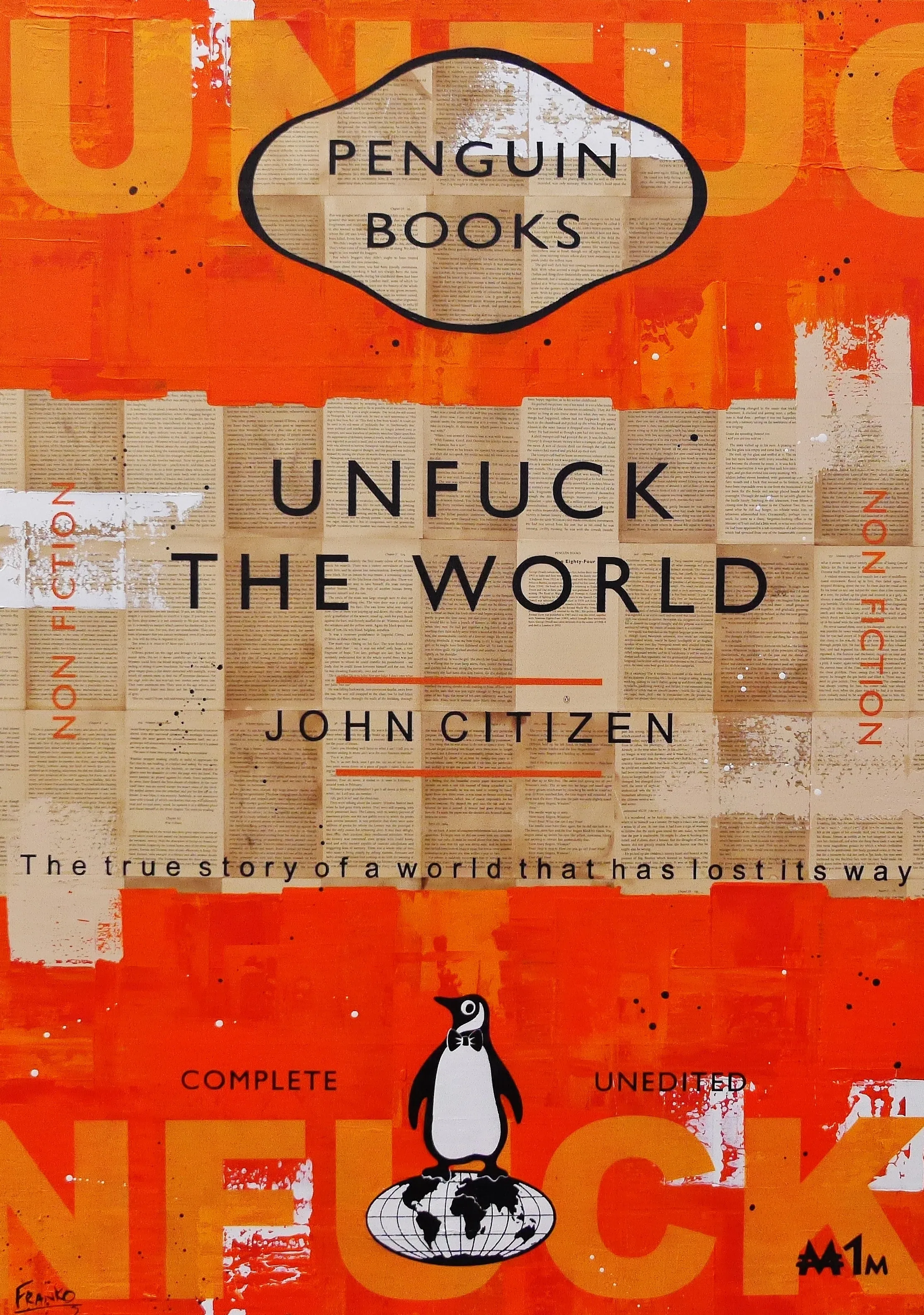 A Global Issue 140cm x 100cm The World Urban Pop Book Club Painting (SOLD)