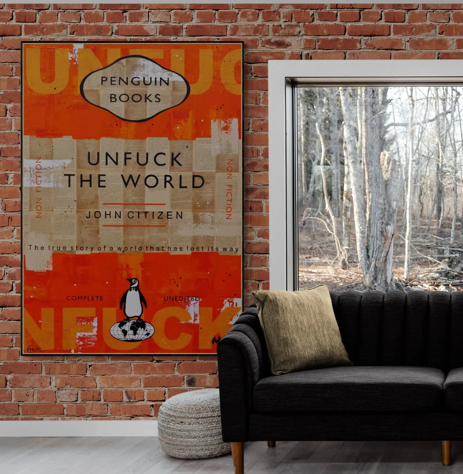 A Global Issue 140cm x 100cm The World Urban Pop Book Club Painting (SOLD)