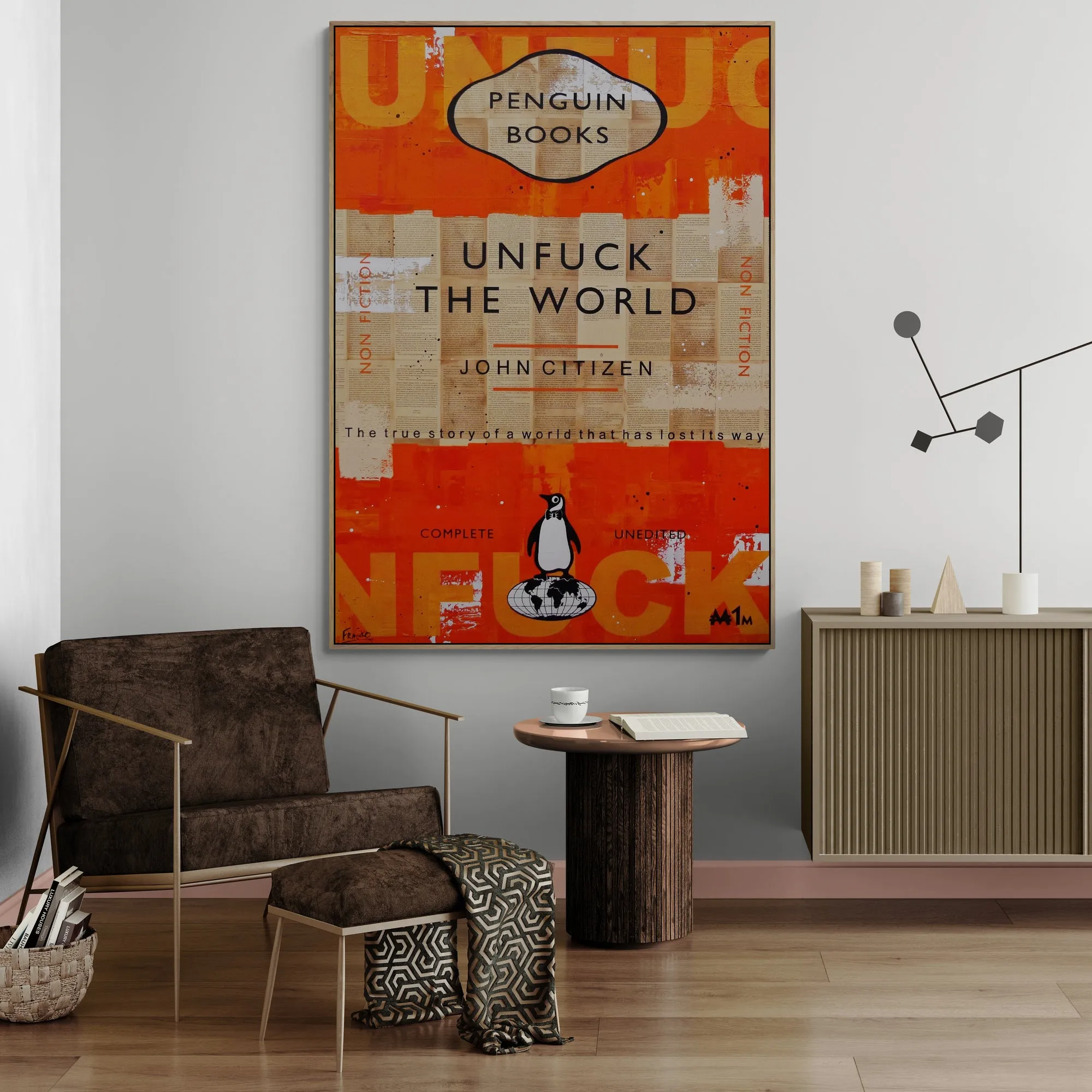 A Global Issue 140cm x 100cm The World Urban Pop Book Club Painting (SOLD)