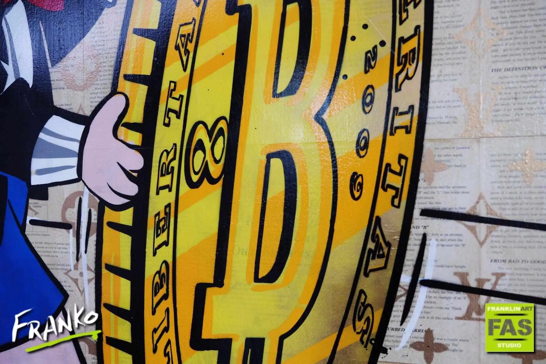 A Rolling Investment 120cm x 150cm Richie Rich Bitcoin (SOLD)