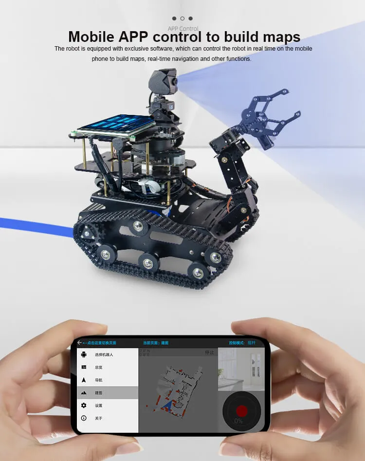 A1 ROS Robot car Python programming with Lidar Depth camera for Jetson NANO 4GB