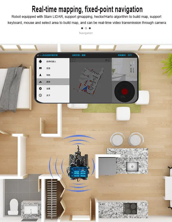A1 ROS Robot car Python programming with Lidar Depth camera for Jetson NANO 4GB