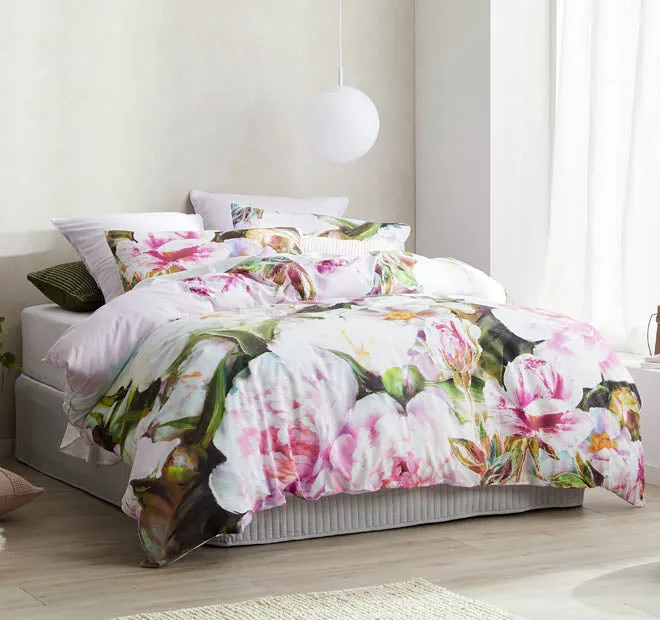 Addie Quilt Cover Set Range Pink