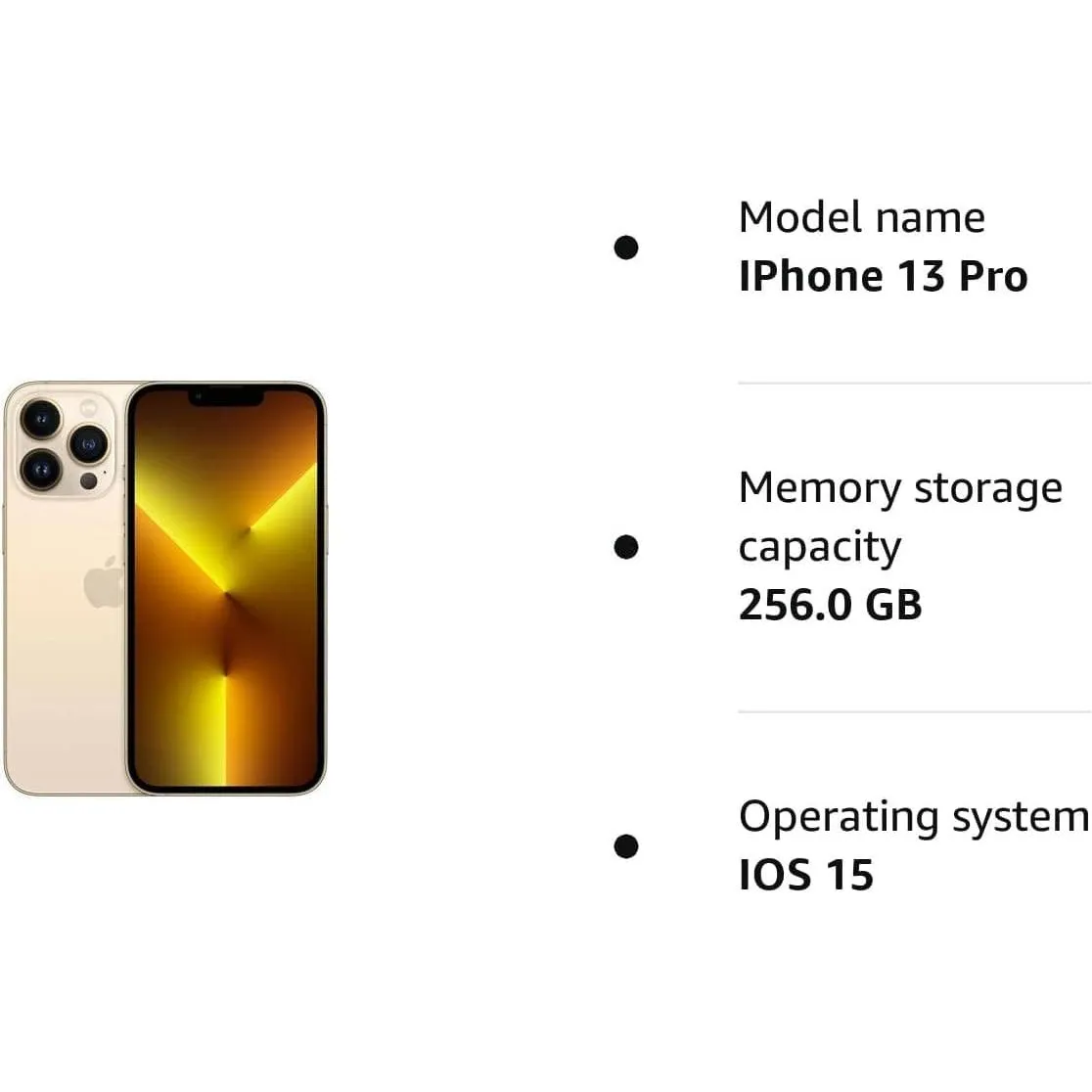 Apple iPhone 13 Pro, 256GB - Gold - Unlocked