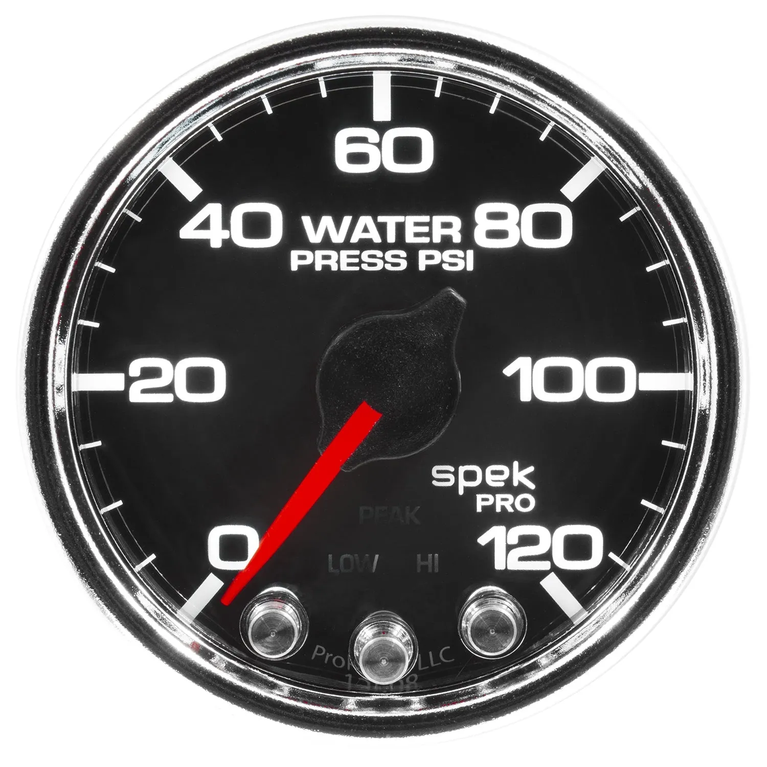 AutoMeter P34531 GAUGE; WATER PRESS; 2 1/16in.; 120PSI; STEPPER MOTOR W/PEAK/WARN; BLK/CHRM; SPEK