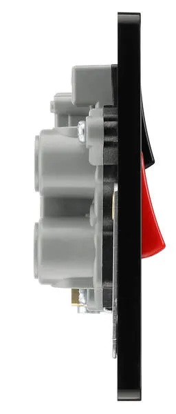 BG Evolve Matt Black Screwless 45A DP Cooker Unit   Socket   Neon PCDMB70B