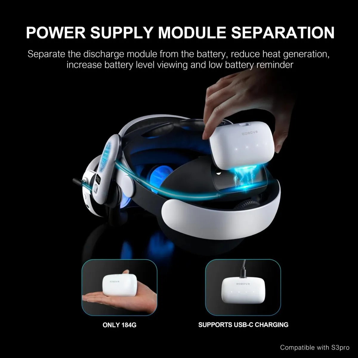 BOBOVR B100 Battery for BOBOVR S3 PRO | for Meta Quest 3S Quest 3