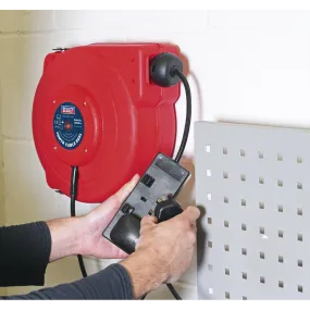 Cable Reel System Retractable 15mtr 2 x 230V Socket
