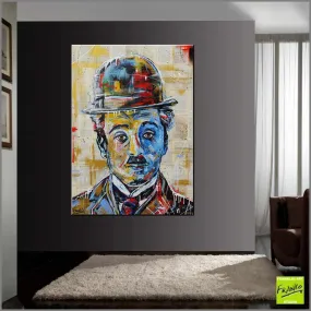Charlie Chaplin Simply 140cm x 100cm Charlie Chaplin Book Pop art Painting (SOLD)
