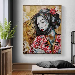 Cherry Asami 120cm x 150cm Geisha Abstract Realism Book Club Painting (SOLD)