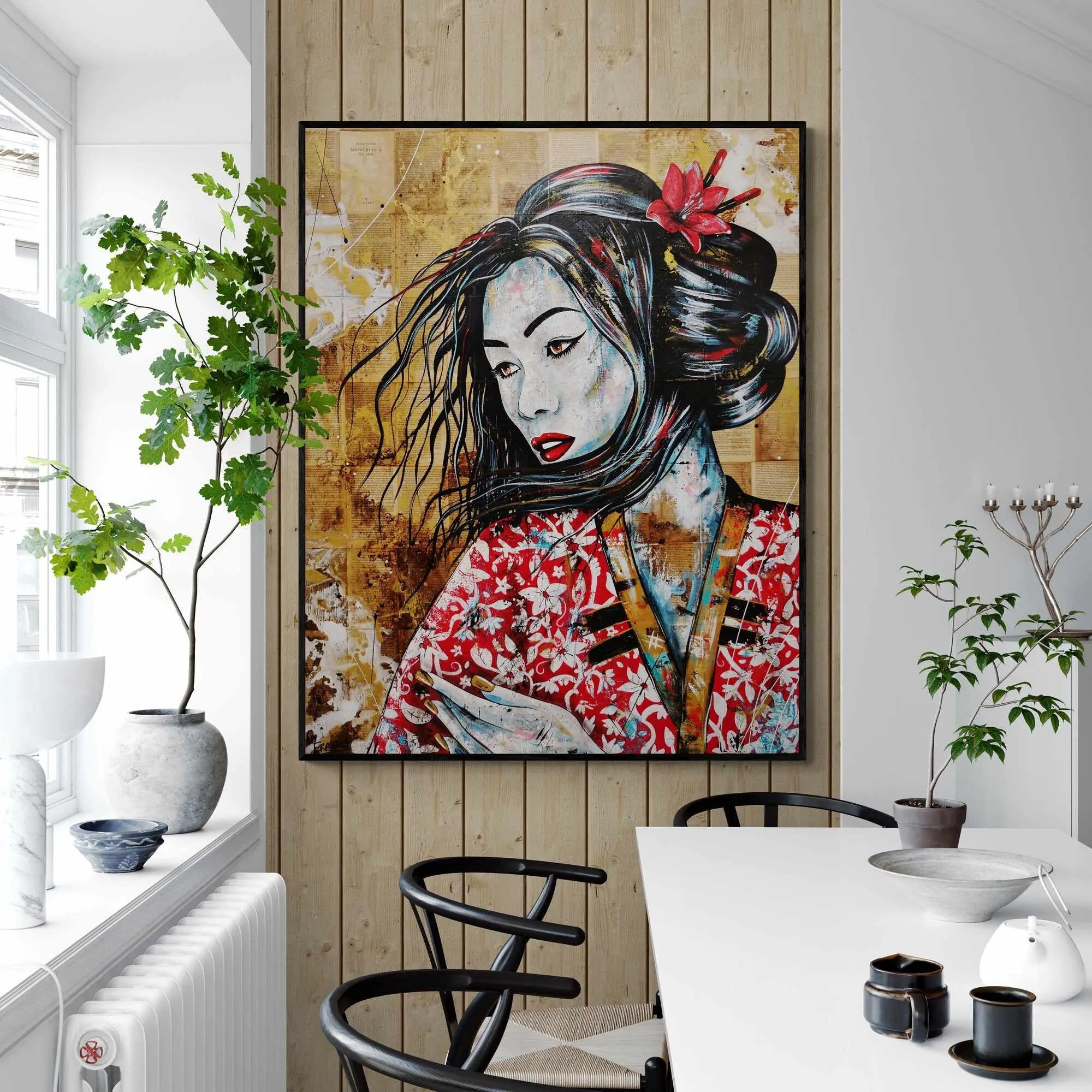 Cherry Asami 120cm x 150cm Geisha Abstract Realism Book Club Painting (SOLD)