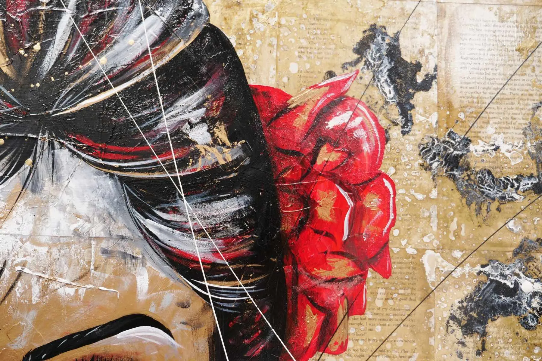 Cherry Pride 120cm x 120cm Geisha Abstract Realism Book Club Painting (SOLD)