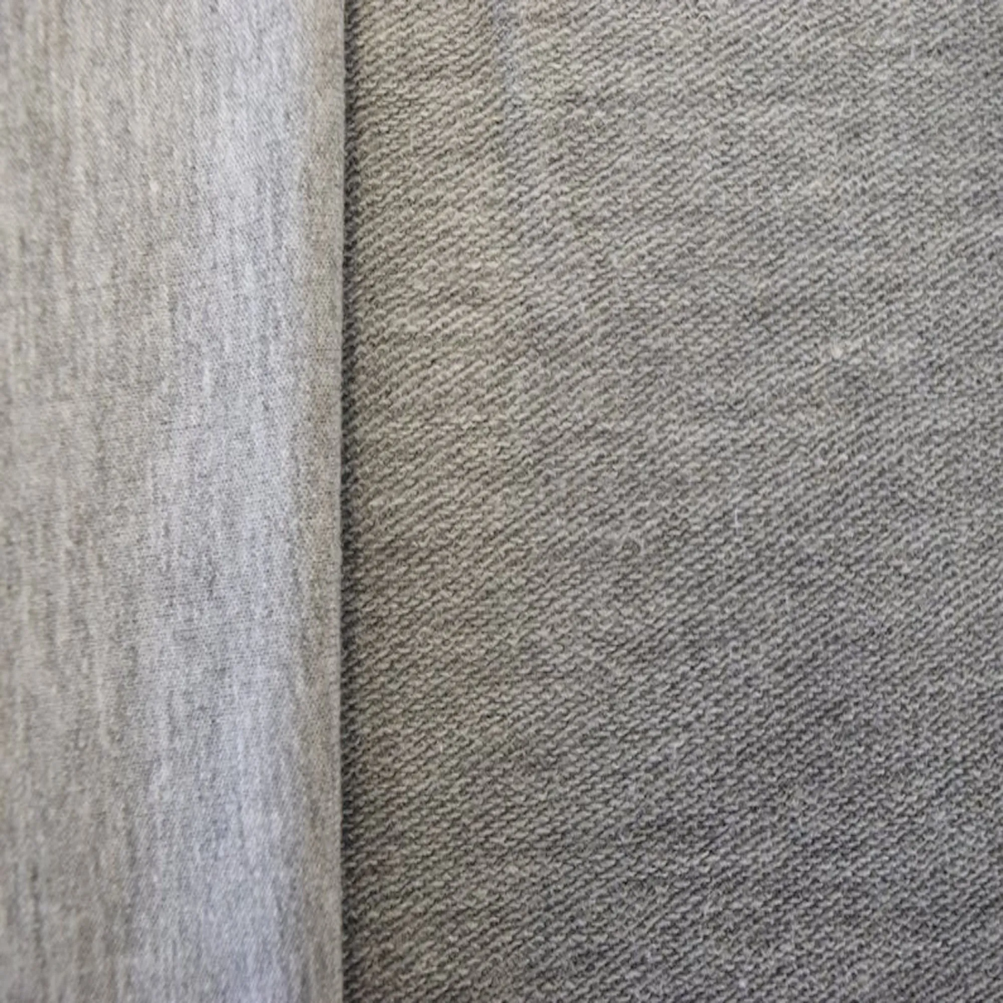 Cotton Spandex Stretch French Terry Fabric | Heather Grey