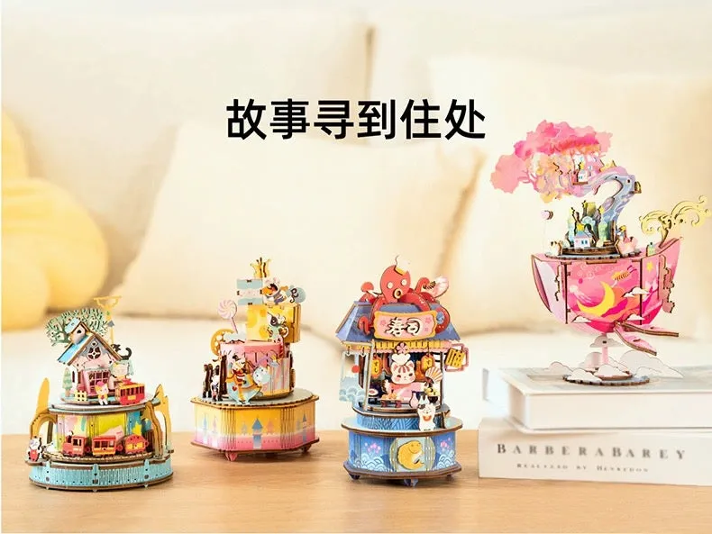 Craft Kits Wooden Music Box | Mystery Night Dreams - DIY Handmade Mini World Miniature Gift