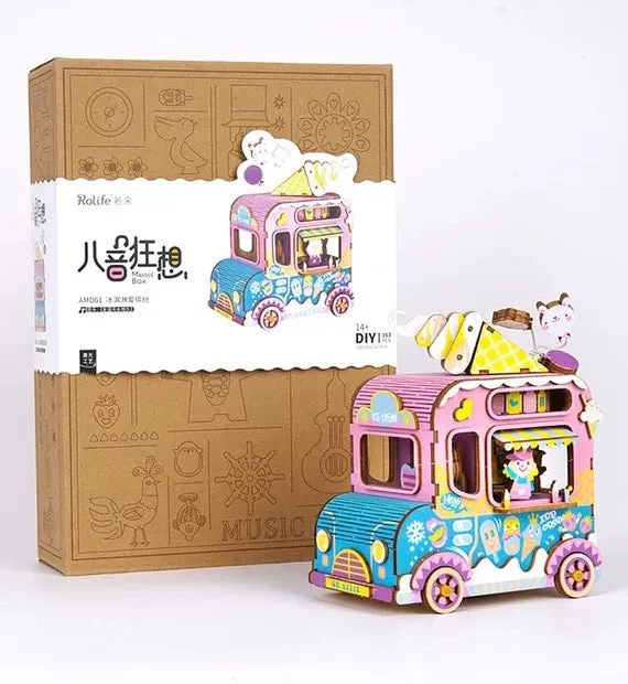 Craft Kits Wooden Music Box | Playful & Fun - DIY Handmade Mini World Miniature Gift