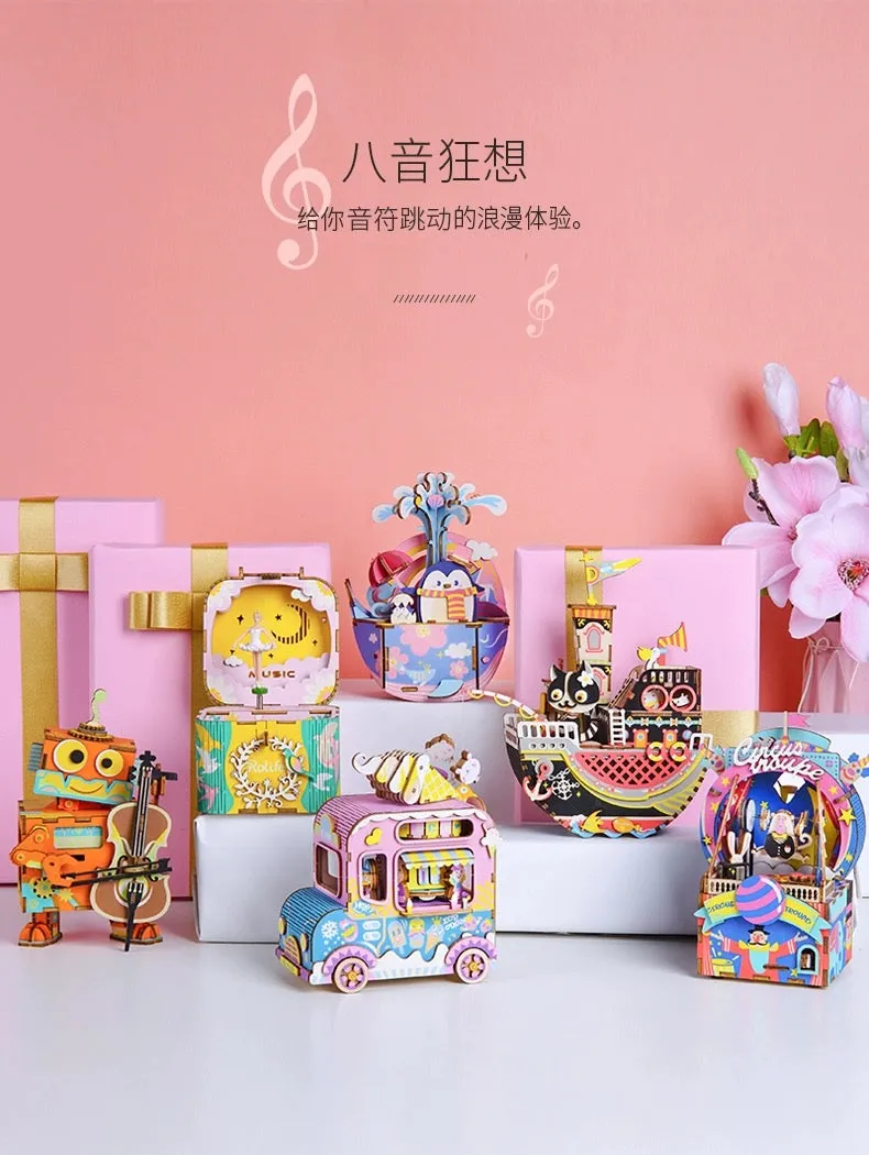 Craft Kits Wooden Music Box | Playful & Fun - DIY Handmade Mini World Miniature Gift