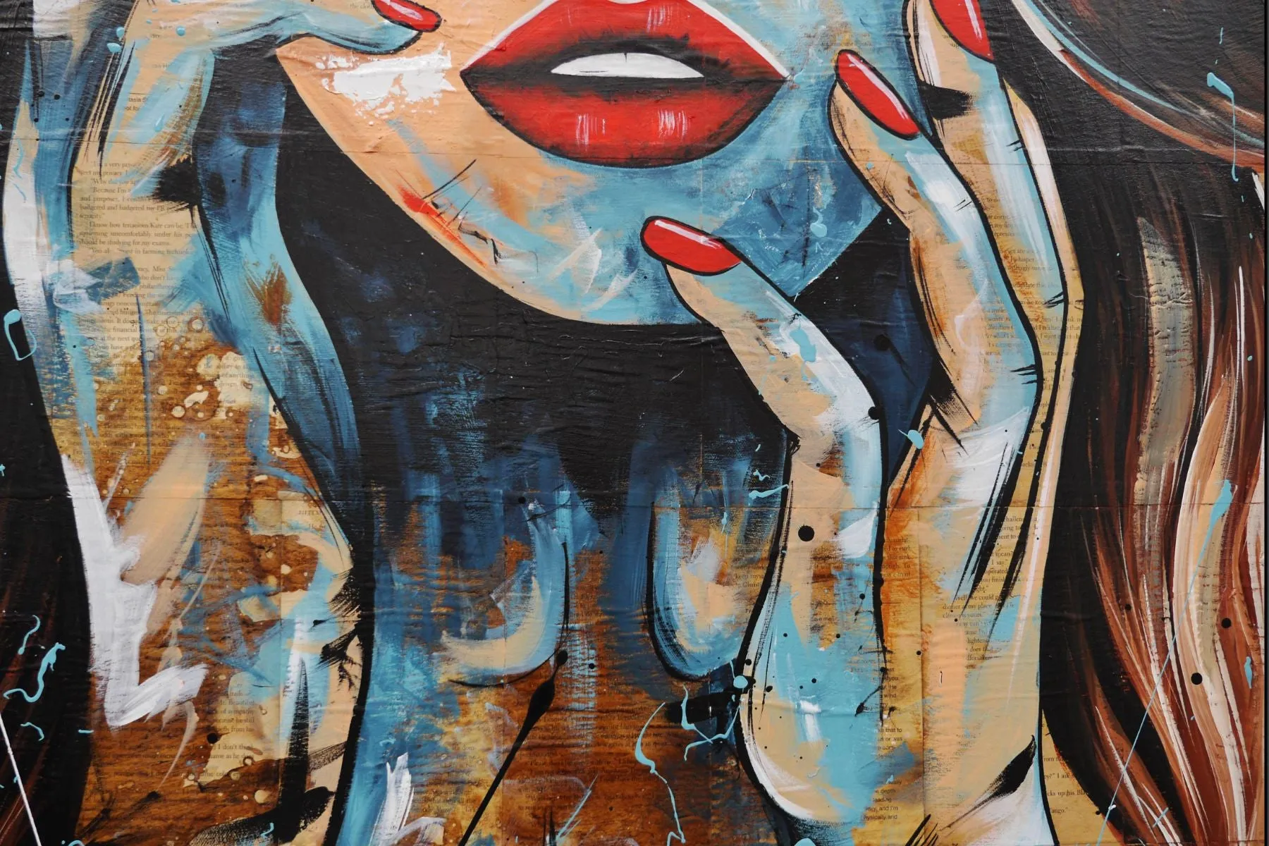 Crave 140cm x 100cm Sexy Woman Abstract Realism Book Club Painting