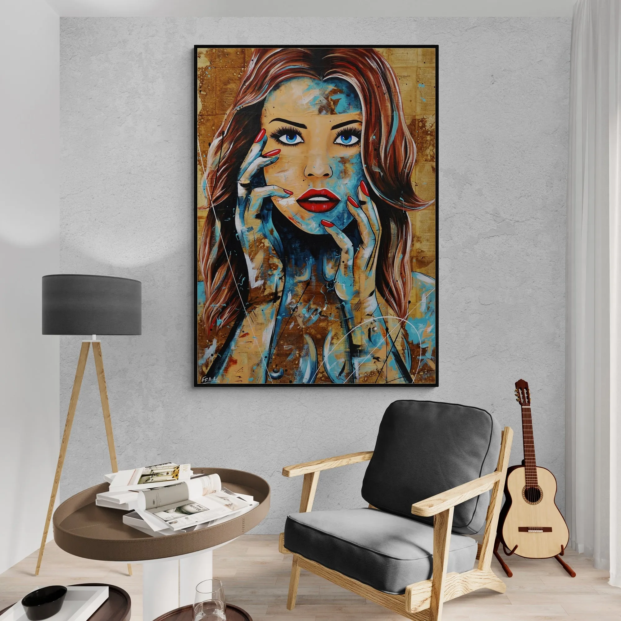 Crave 140cm x 100cm Sexy Woman Abstract Realism Book Club Painting