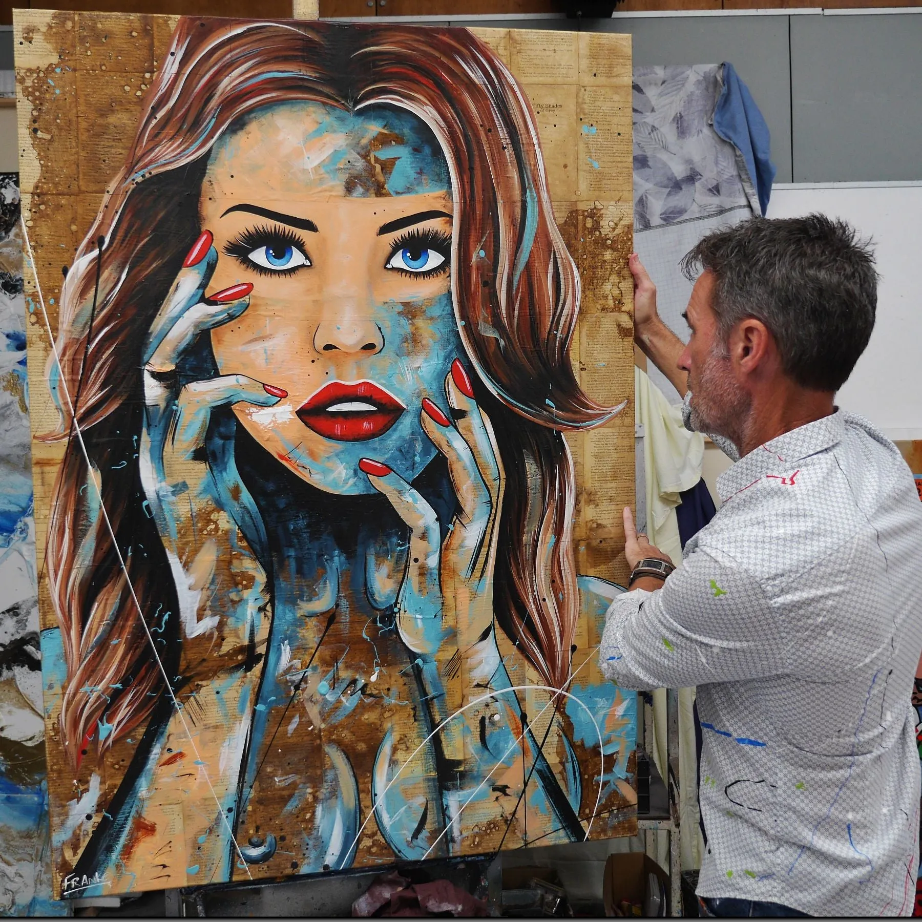 Crave 140cm x 100cm Sexy Woman Abstract Realism Book Club Painting