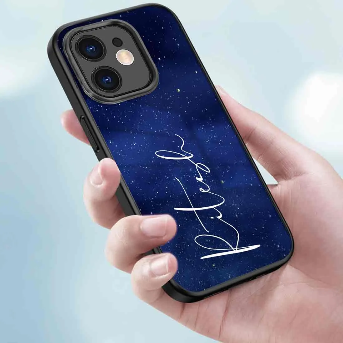 Custom iPhone 11 Back Case Mobile Back Cover with Calligraphy Name - Stars