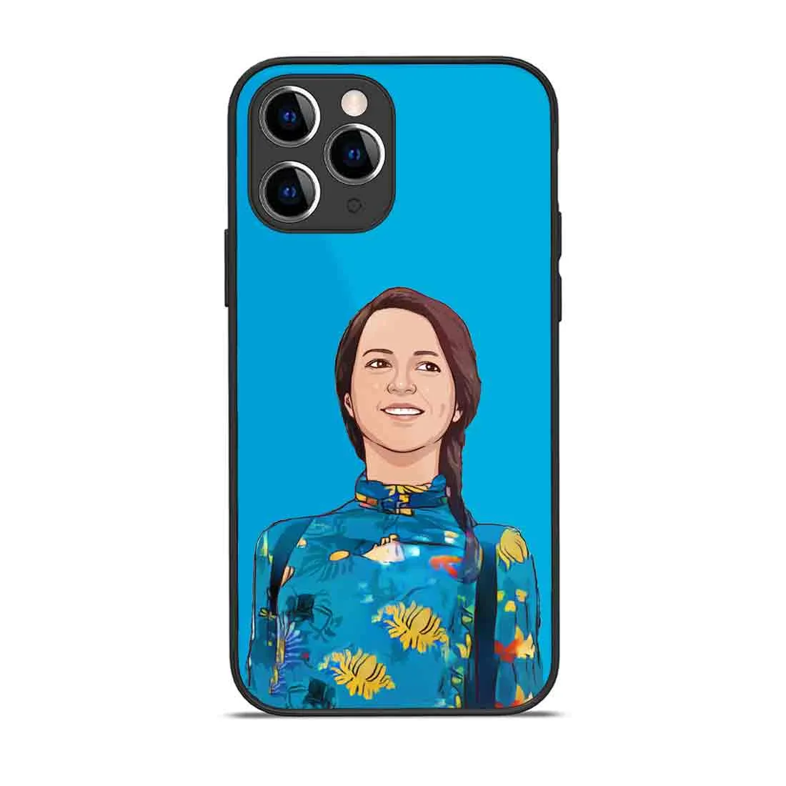 Custom Photo Phone Back Cover Blue iPhone 11 Pro Back Case - Cartoonized From Image